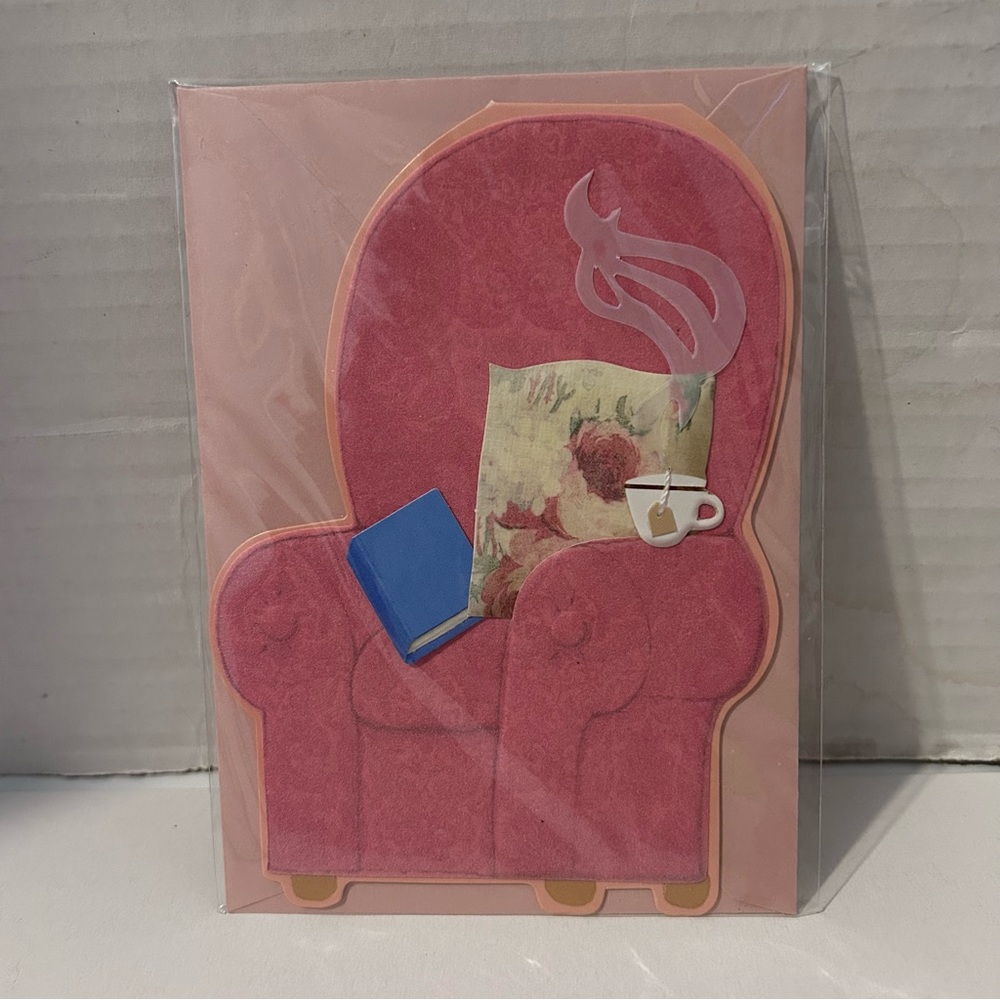 Cozy Pink Armchair Greeting Card get well